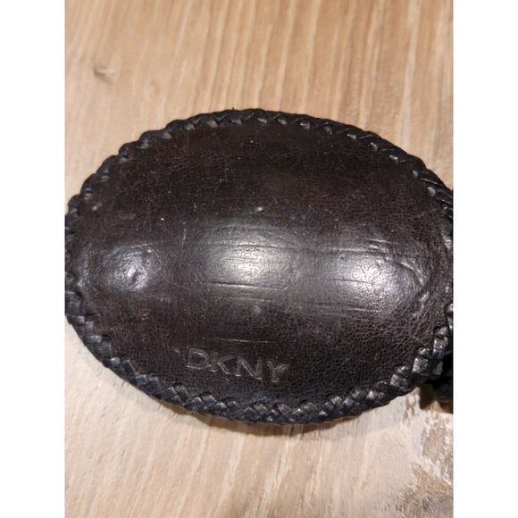 DKNY Leather Studded Belt Women's Sz Large 43"L Boho Edgy Chic - Picture 3 of 11